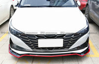 Untuk 2021 + Hyundai Elantra/Avante (pre-facelift)-C Tipe 3 buah bibir depan (hitam mengkilap) kualitas tinggi tahan lama aerodinamis