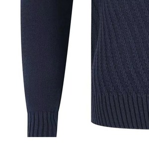 Pull-over brodé ODM pour hommes pulls tricotés 100% coton motif couleur unie entièrement respirant séchage rapide haut d'hiver confort - Product Image 4