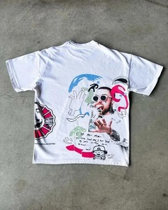Camiseta de Verano para Hombre, 100% Algodón Orgánico, Estilo Jersey, con Logotipo Estampado de Cabeza Grande, Cuello Redondo, Sin Mangas, Estilo Hip Hop, Tendencia Americana - Product Image 2