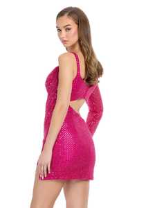 ชุดเดรสค็อกเทลสั้นหรูหราสำหรับผู้หญิงชุดเดรสปาร์ตี้จบการศึกษาแขนตรงเซ็กซี่คุณลักษณะป้องกันไฟฟ้าสถิตย์ - Product Image 2