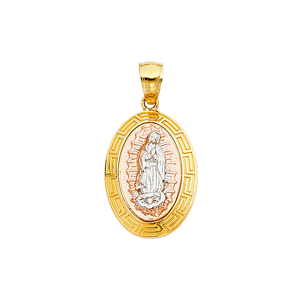 เครื่องประดับแฟชั่นสามโทนสีทองสำหรับเด็กจี้กัวเดอลูเปอร์14K ประดับเพชรและทองแดงสำหรับศาสนาของเรา - Product Image 1