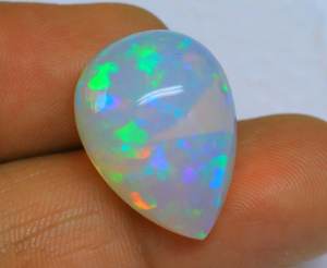 Cabochon en opale éthiopienne véritable coupe poire pour la fabrication de bijoux pierre d'opale éthiopienne pierre précieuse d'opale en vrac - Product Image 3