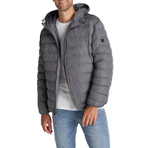 Chaqueta Acolchada de Lona para Hombre, Nueva Colección de Invierno, Cortavientos con Capucha y Logotipo Frontal, Servicio OEM - Product Image 1