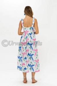 Crafted From Lightly Structured Cotton Poplin Adjustable <b>Tie</b>-<b>straps</b> Pockets Zipper <b>Down</b> the Back Women's Dresses - Product Image 3