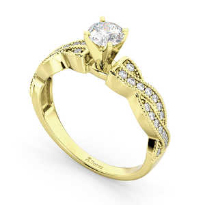 Anillo de Compromiso de Oro Amarillo de 18K con Diamantes Infinitos Trenzados de 0.25ct - Product Image 3