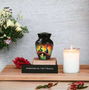 Colorful Peacock Feather Urn Beauty Memorial <b>for</b> Human <b>Ashes</b> Nature Inspired Wildlife Urn Spiritual Tribute Peacock Funeral Urn - Product Image 2