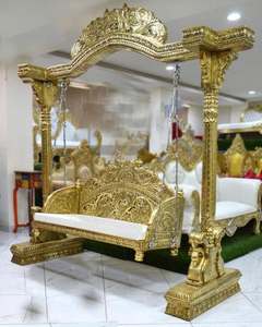 Juego de Jhula y sofá para escenario de boda musulmán, Jhula de madera hecha a mano para asientos de novia y novio, Columpio de boda elegante para novia y novio - Product Image 3