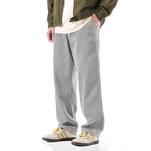 กางเกงผ้าฝ้ายเฮฟวี่เวทสำหรับผู้ชายกางเกงทรงหลวมขากว้างแบบลำลองออกแบบได้ตามต้องการ - Product Image 6