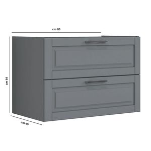 Per mobiletto bagno a due cassetti Chloe dimensioni 79.5x45.2x54 cm polveroso colore grigio mobili - Product Image 2