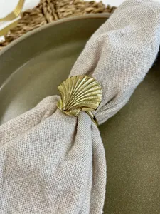 Heavy Duty Solid Brass Napkin Holder Great for Luxury Dining Sets Floral Brass Napkin Ring at Affordable Price - Product Image 2
