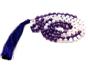 Pulsera energizada Yoga joyería hecha a mano 108 anudada Mala cuentas artista indio collares con cuentas con perla diamante para regalos - Product Image 6