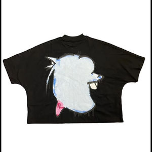 100% coton hommes surdimensionnés recadrée Boxy T-Shirts Logo personnalisé haute qualité 235 GSM poids lourd boîte Fit goutte épaule - Product Image 3