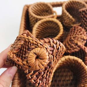 Anneaux de serviette en rotin naturel écologiques en gros, design bohème, pour mariage et dîner, origine Vietnam - Product Image 3