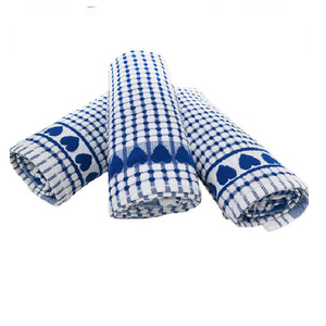 Pleasant Home Blue Color Large 100% Pure Cotton Kitchen Linen <b>Hand</b> <b>Towels</b> Weft Insert Windowpane Design 369GSM Highly Absorbent - Product Image 2