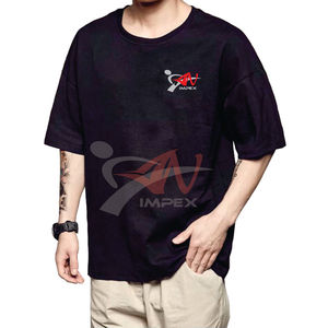 Camiseta Extra Grande de Alta Calidad para Hombre con Logotipo de Impresión Personalizada, Material de Poliéster y Algodón, Flexible para Usar en Verano - Product Image 3