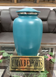 โกศเพลิงศพอลูมิเนียมสําหรับผู้ใหญ่สีน้ําเงินกรมท่าสําหรับเถ้ามนุษย์พร้อมถุงกํามะหยี่ฟรีราคาส่ง - Product Image 5