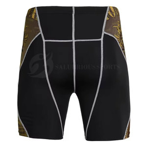 Shorts de compression pour hommes Fitness High Street, taille élastique, respirant, séchage rapide, spandex/polyester, été, personnalisable - Product Image 2