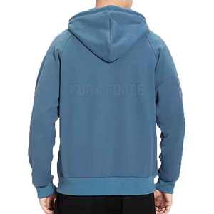 เสื้อสเวตเตอร์ผ้าฟลีซแบบสวมหัวมีฮู้ดของผู้ชายผ้าฝ้าย100% ทนทานกำหนดโลโก้ได้เองสีพื้นน้ำหนักเบา - Product Image 6