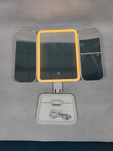 Masa lambası üç taraflı katlanır dokunmatik sensör 180 derece dönen Vanity büyüteç Led katlanabilir makyaj aynası - Product Image 4