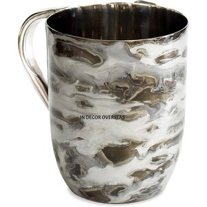 Eye Catching Look Stylish Designer Prime Quality Metal Made Fancy <b>Mug</b> With Silver Shiny Polished Handles Drinkware Accessories - Product Image 4