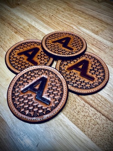 10cm-Round Coaster PU Leather Coffee Mat-Tea Coaster-Modern Simple-Coaster Heat-Insulation <b>Pad</b>-Waterproof Heat-Resistant - Product Image 5