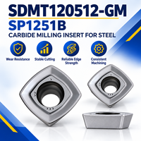 Plaquettes de fraisage en carbure résistantes à l'usure JiuzhouTimes SDMT150512-GM SP1251B revêtues PVD 90 HRA pour fraisage frontal CNC de l'acier