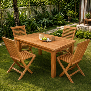 Tropica Teak Modern Farmhouse Solid Outdoor <b>Table</b> Premium Quality Slatted Square Top Durable <b>Garden</b> Resort Pro Wholesale - Product Image 4