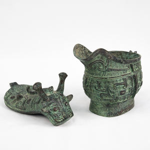 وعاء نبيذ برونزي مصنوع يدويًا على شكل وحش، حاوية طقوسية على شكل حيوان بتصميم عتيق، ديكور تاريخي، زينة فاخرة للمنزل والمكتب - Product Image 4