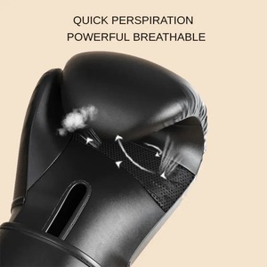 ถุงมือชกมวยสำหรับผู้ชายผู้หญิง PU คาราเต้มวยไทย guantes de boxeo การต่อสู้ฟรี MMA Sanda การฝึกอบรมผู้ใหญ่อุปกรณ์เด็กสีดำ - Product Image 4