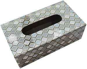 กล่องทิชชู่ทำจากไม้สำหรับโรงแรมและร้านอาหารสุดหรูที่เก็บกระดาษลายดอกไม้ทำจากเรซิน - Product Image 1