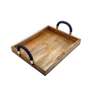 Best Quality Handcrafted Wooden Tray Kitchenware Set OEM Customized Natural Wood Platter Indian Supplier for <b>Party</b> Occasions - Product Image 1