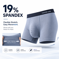 Boxers pour hommes avec logo personnalisé, en micro-mesh, 81% nylon, 19% élasthanne, respirants, extensibles, avec entrejambe en coton