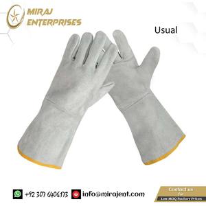 Guantes de cuero de vaca para soldar Guantes de trabajo para soldador Guantes de cuero de trabajo de seguridad con aislamiento de alta temperatura de Pakistán - Product Image 4
