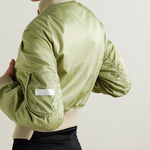 Chaqueta de bombardero para mujer adulta de estilo único Color sólido transpirable-Producto terminado - Product Image 3