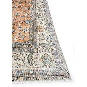 Alfombra de Lana Anudada a Mano de Gran Tamaño, Estilo Vintage, Pae-1525, Patrón Floral Rojo Naranja, para Sala de Estar, Pasillo, Rectangular, para Adolescentes - Product Image 4