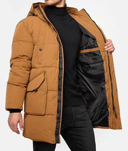 Oferta de Invierno, Chaqueta de Invierno Gruesa y Cálida de Color Sólido para Hombre, Chaqueta de Plumón con Logotipo Personalizado para Hombre - Product Image 4