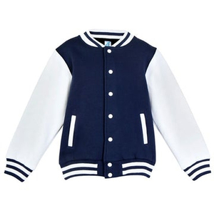 2025 nuevas chaquetas universitarias Letterman para niños con mangas largas de algodón relleno de decoración teñida lisa - Product Image 3