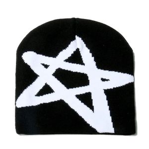 Custom Big Logo Thick Y2k <b>Men</b> Beanies No Cuff Jacquard Letter Acrylic Skull Unisex <b>Cap</b> Beanie - Product Image 4