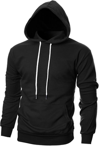 Nouveauté : Sweat-shirt à capuche pour homme, 100% coton, coupe ajustée, basique, léger, manches longues, avec poche kangourou - Product Image 4