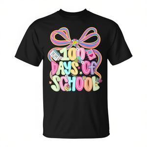 Maglietta Coquette con Fiocco per Insegnanti - Promozione per i 100 Giorni di Scuola - Product Image 2