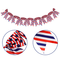 Guirlande de drapeaux américains à rayures, bannière triangulaire USA, décoration de fête patriotique pour la fête du Memorial Day de l'Indépendance