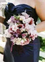 Buket bunga sutra pernikahan buket bunga pegangan pengantin warna ungu untuk buket bunga pengiring pengantin bunga dekoratif rumah
