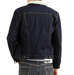 Chaqueta de Mezclilla Acolchada Casual para Hombre, Diseño Personalizado, Color Sólido, Bolsillos 3D, Cierre de Cremallera, Impermeable, Tejido, para Primavera - Product Image 3