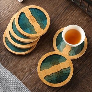 High Grade Durable <b>Wood</b> Dish Cup Mats for Home Hotel Decoration Enamel Printed Wooden Coasters Mug Cup Mats & Pads <b>Placemats</b> - Product Image 6