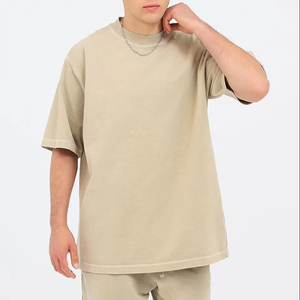 2025 Nueva camiseta Unisex Slim Fit 260g 100% algodón Premium lavado personalizado Logo camiseta para hombres - Product Image 1