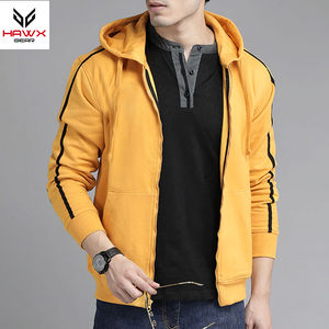 Sweat à capuche tendance coupe ajustée pour hommes Conception à glissière en polaire de haute qualité Doublure teinte unie Intérieur Bouffée Meilleur prix Différent Hiver - Product Image 4