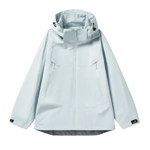 Veste de sport zippée personnalisée pour hommes, manteau extérieur imperméable coupe-vent à capuche avec logo avant et fermeture grande taille pour l'hiver - Product Image 1