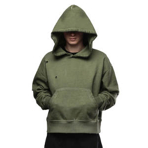 Wholesale <b>Hoodie</b> in Light <b>Green</b> Unisex High GSM Heavyweight Cotton Custom Logo & OEM Factory Supply - Product Image 3