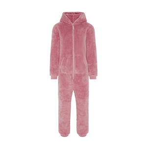 100% Polyester Soft & Stretchy Fleece Fabric Two Way YKK Quality Zipper Unisex Pink Puppy JumpsuitBreathable - Product Image 5