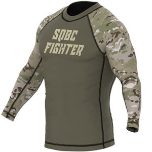 Custom UPF 50 Long Sleeve Stretch Lightweight Breathable Camo Rash Guard <b>T</b>-<b>Shirt</b> Sublimated Unisex MMA Sportswear - Product Image 4